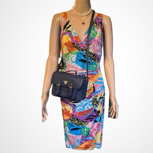 Lauren Ralph Lauren colorful tropical floral faux wrap bodycon dress size M NWOT - Picture 7 of 14